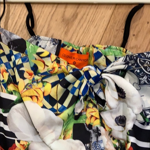 CS clover canyon multi color front tie blouse - Picture 2 of 5